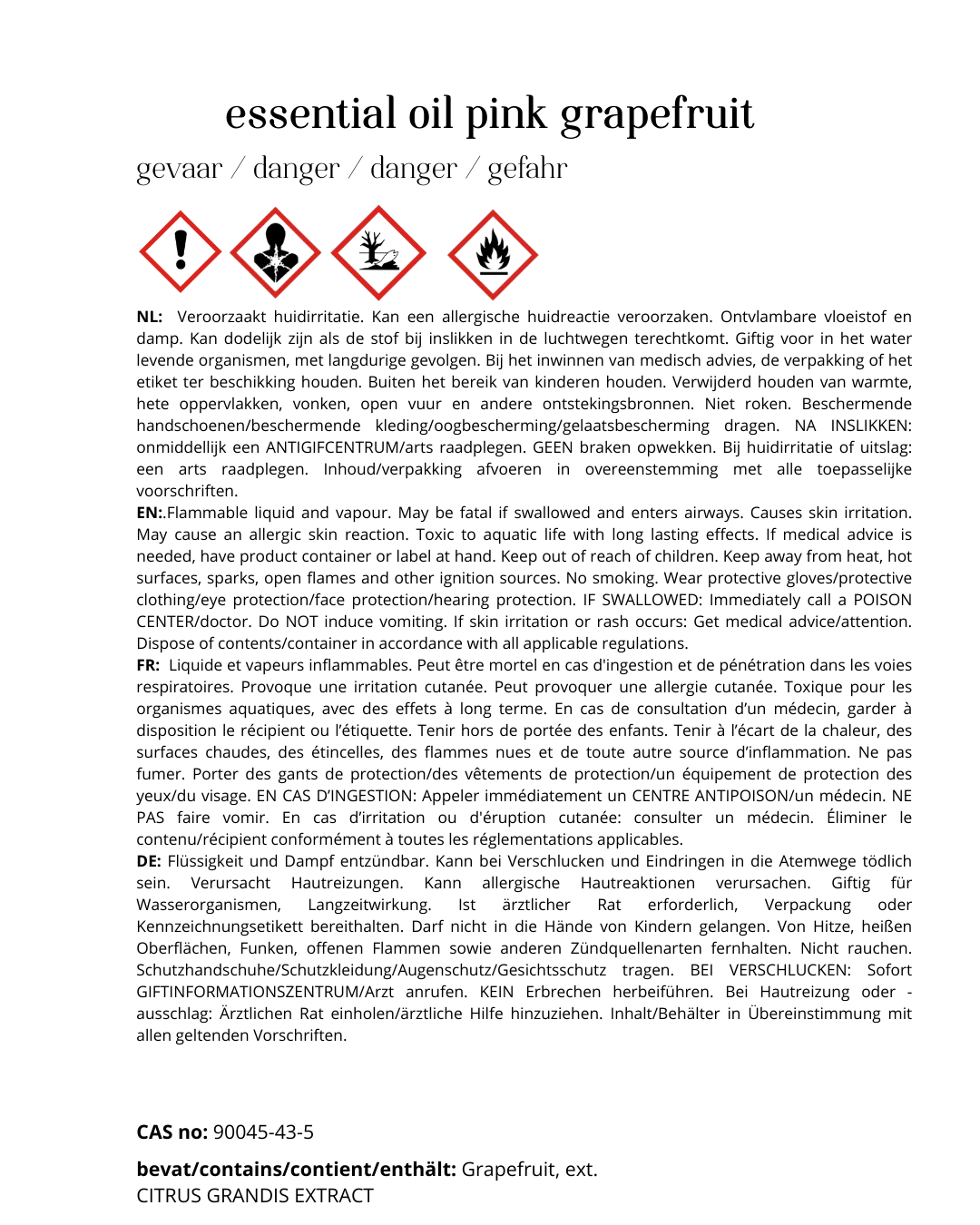 Essential Oil Pink Grapefruit