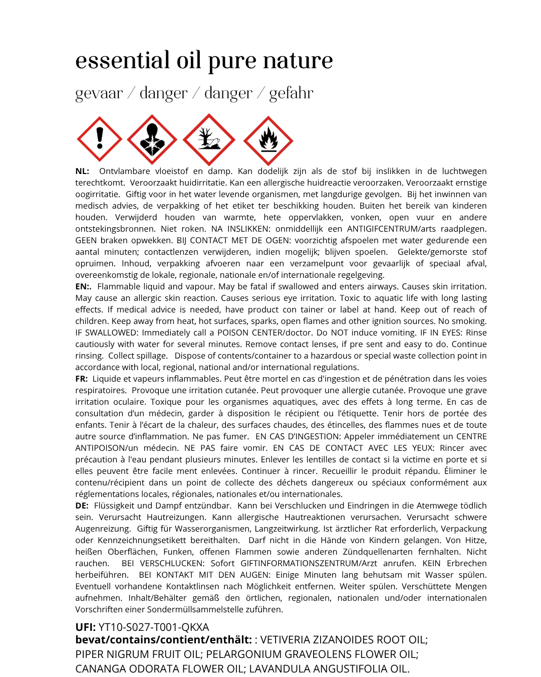 Essential Oil Pure Nature by Pascale Naessens x RainPharma