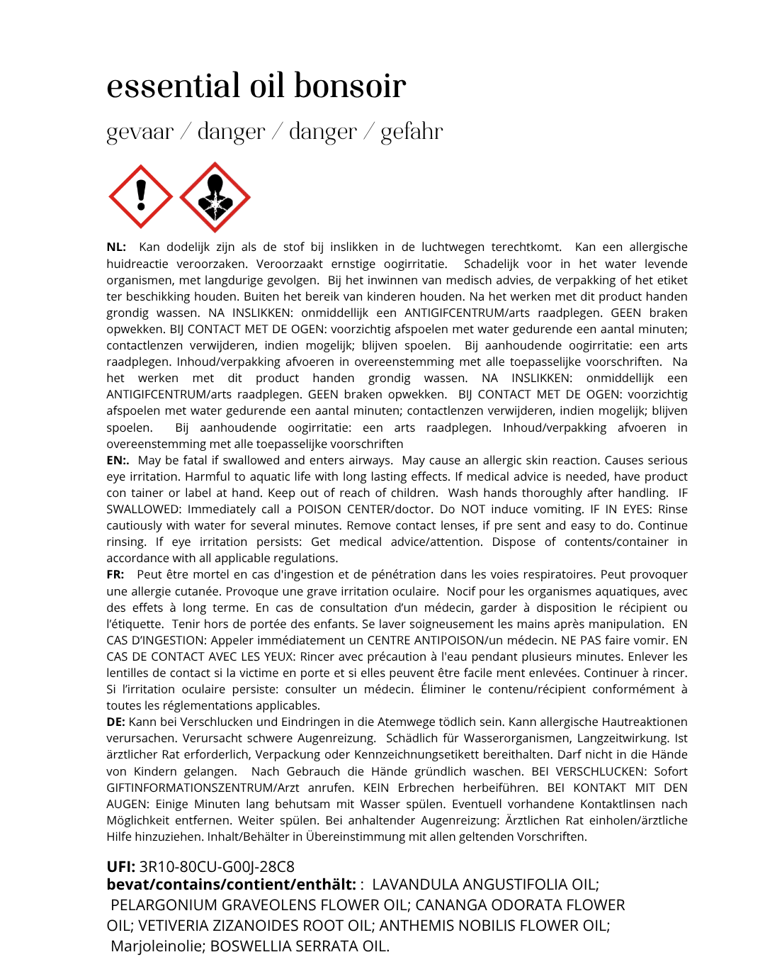 Essential Oil Bonsoir