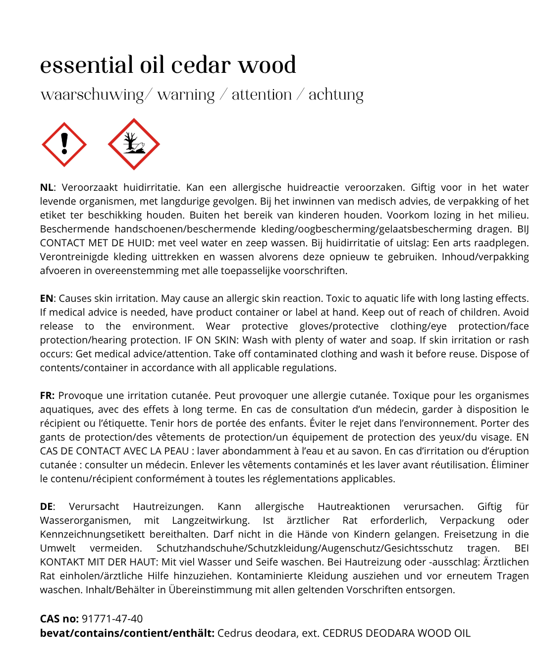 Essential Oil Cedarwood