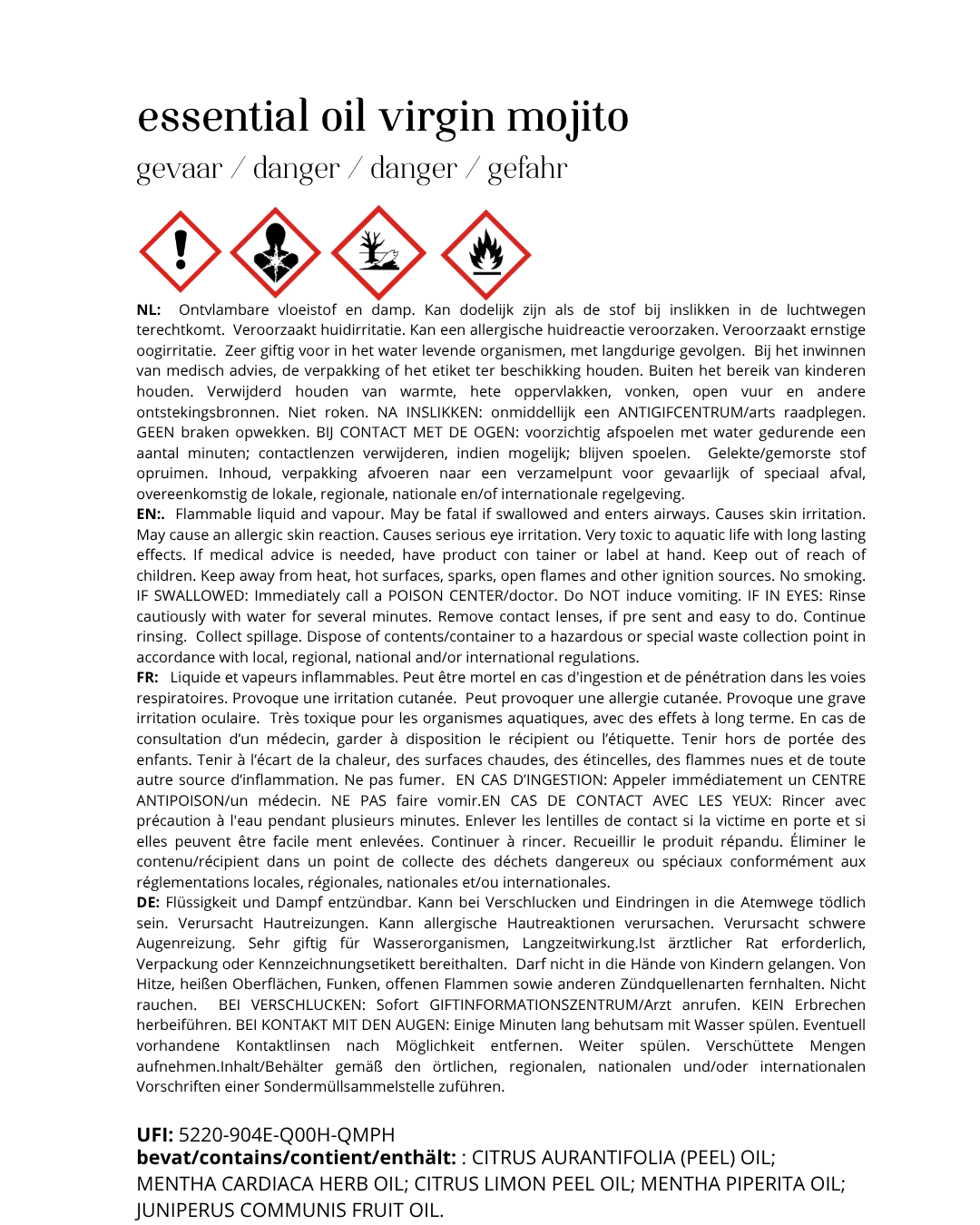 Essential Oil Virgin Mojito